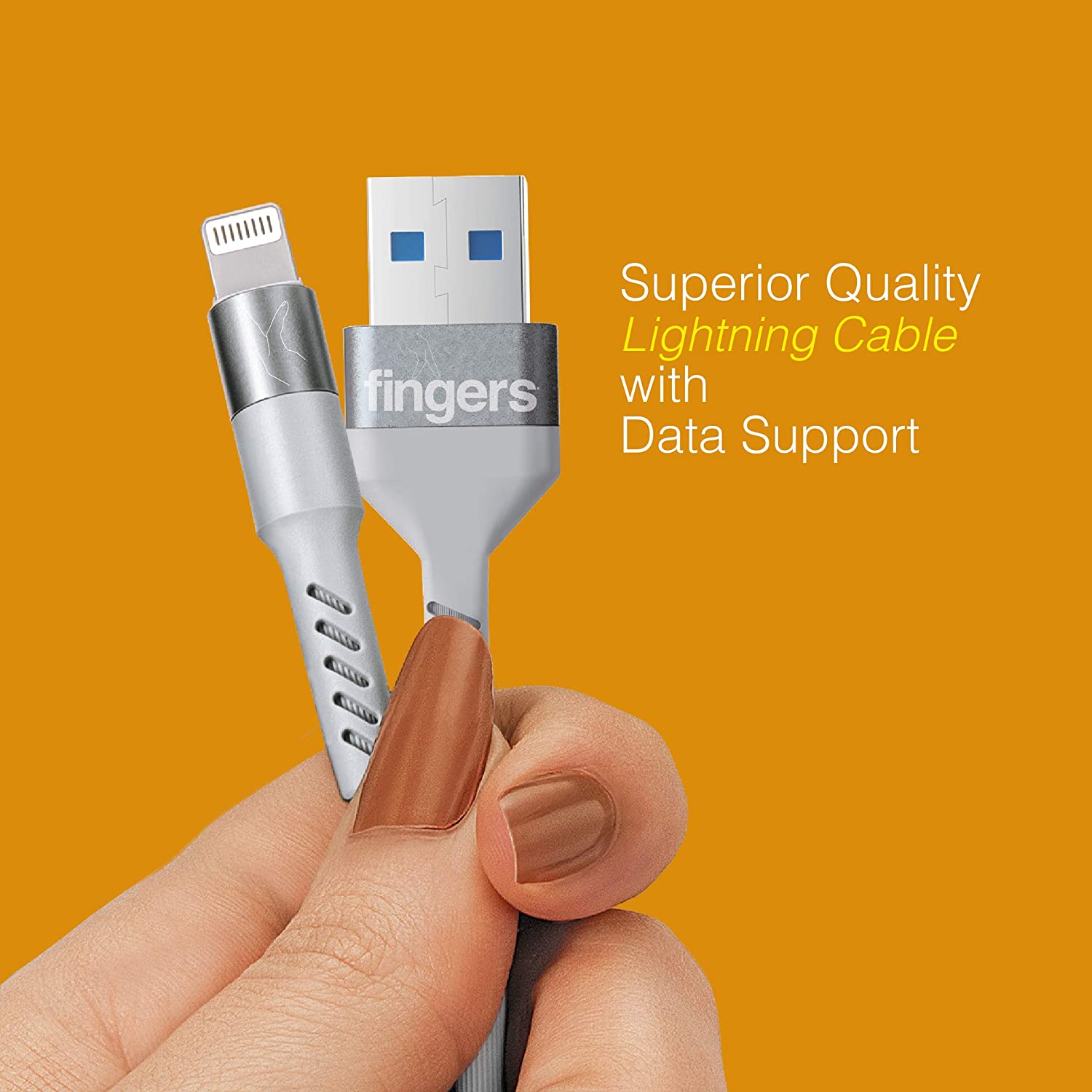 FINGERS FMC-L05 Lightning Mobile Cable with Charging and Data Transfer Support-Cables-dealsplant