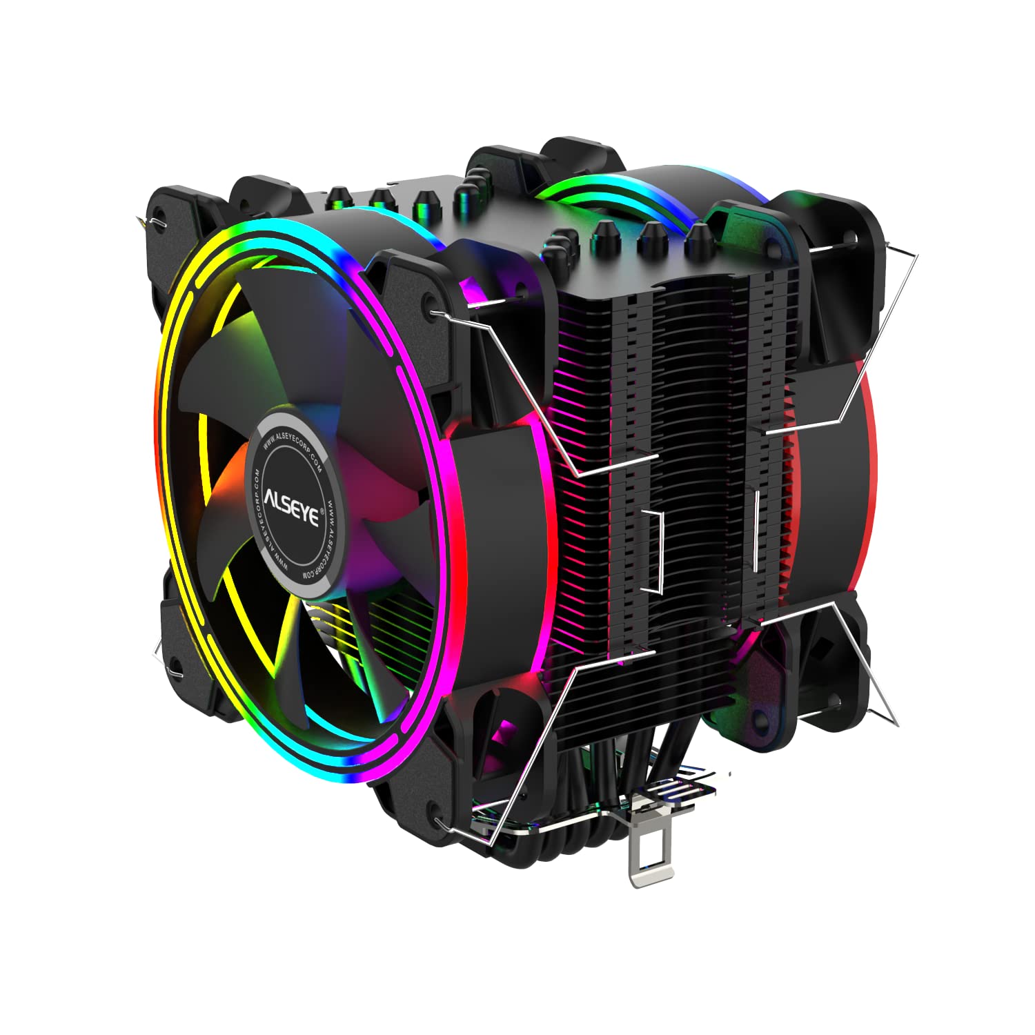 Alseye HALO H120D RGB 120mm CPU Air Cooler (Black)-CPU Air Cooler-dealsplant