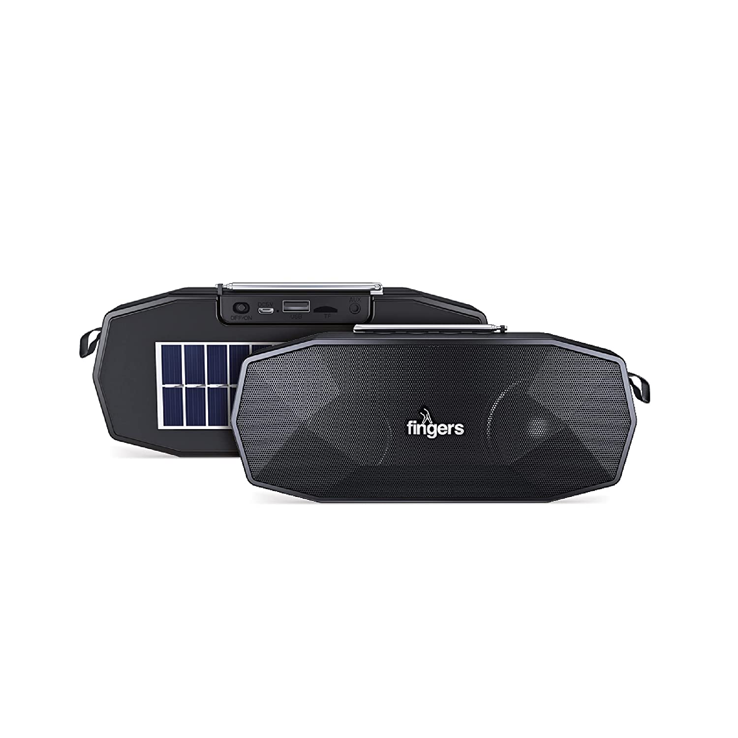 FINGERS SolarHunk Wireless Bluetooth Portable Speaker (Black)-Speakers-dealsplant
