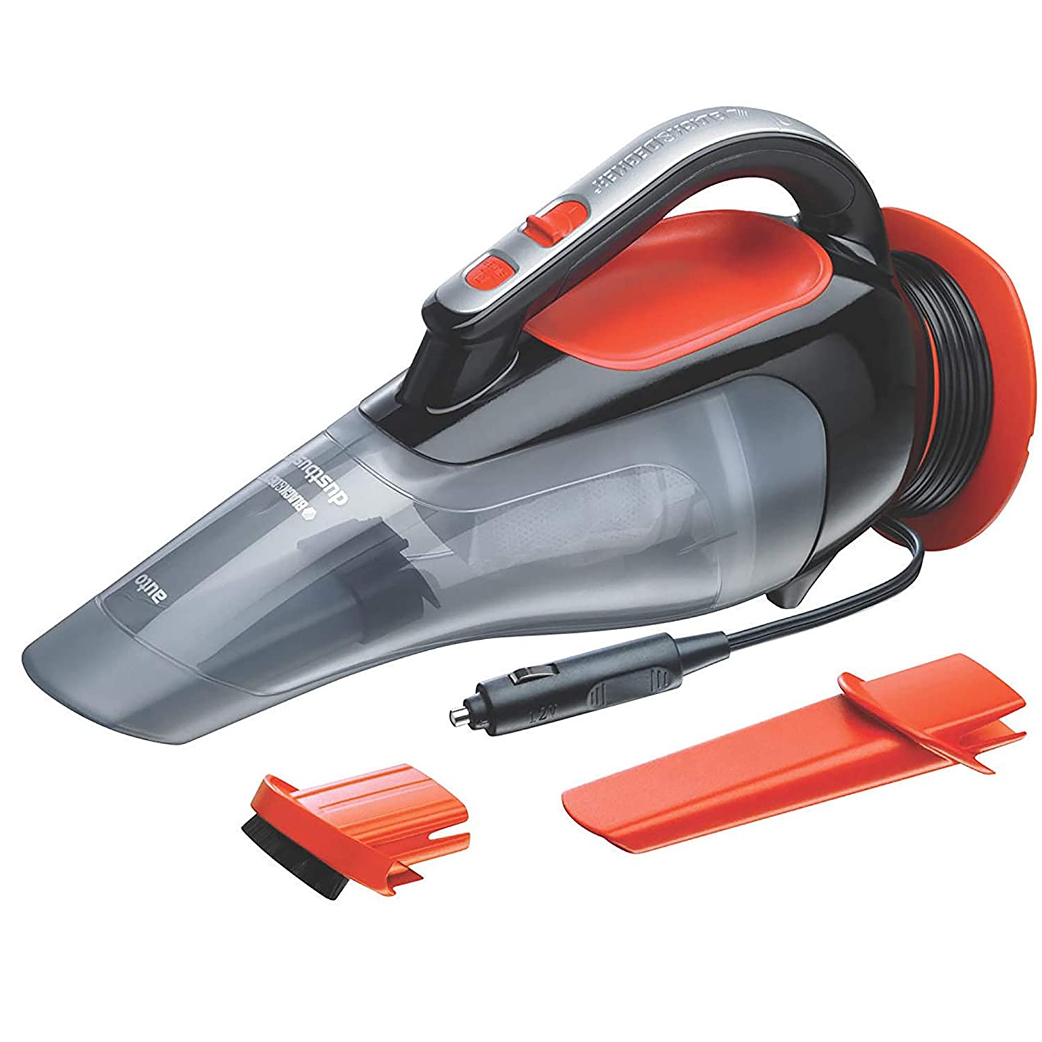 Black + Decker ADV1210 12V Powerful Dustbuster Automatic Car Vacuum Cleaner with 4 accessories (Black and Orange)-Car Accessories-dealsplant