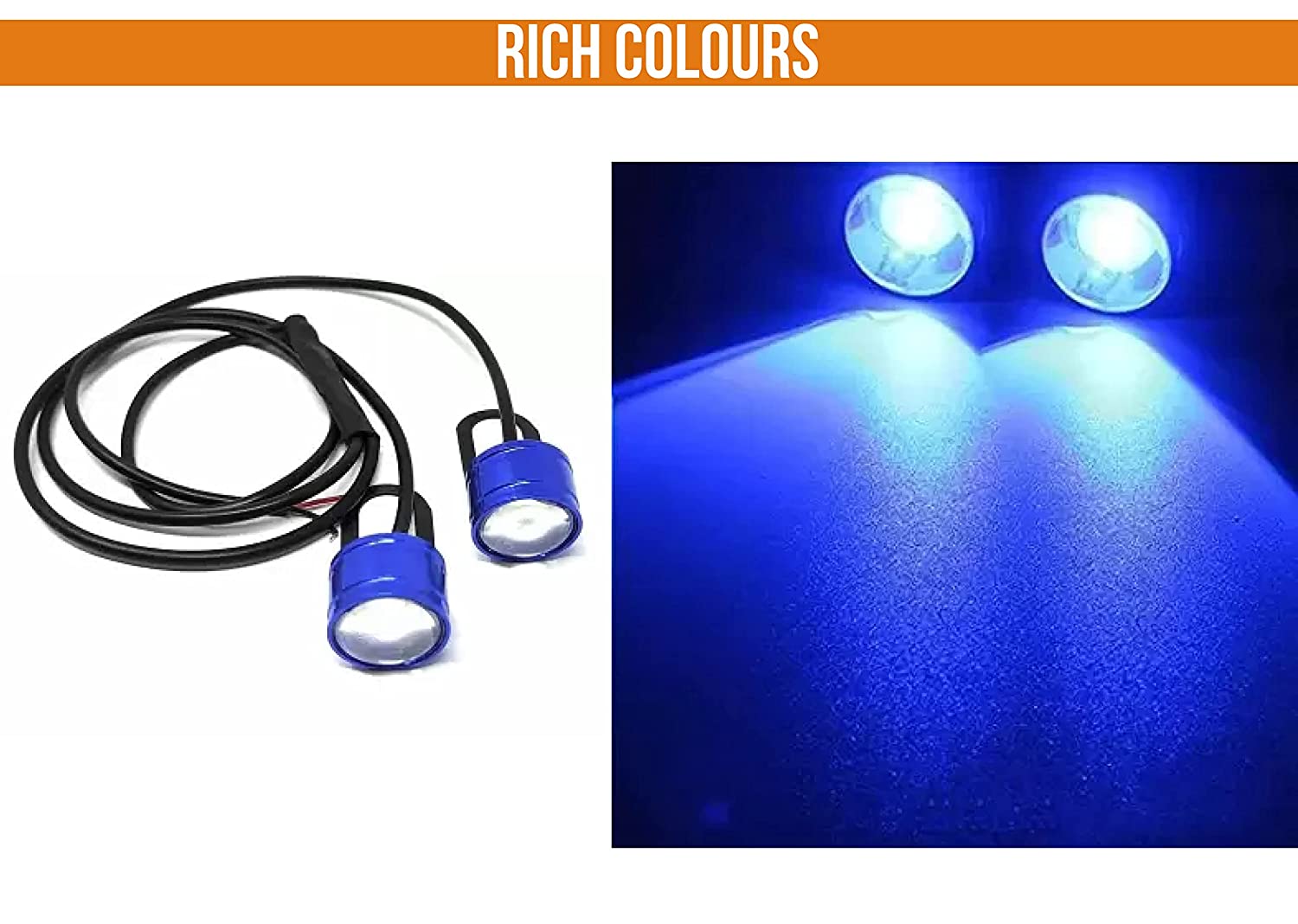 THEAUTOKART 3 LED Flash Strobe Light Led Strobe Flash Warning Brake Light Lamp Compatible for all motorcycle light for bike , car and SUV Super Bright Spot Beam RED Pack of 2 6watt each. (BLUE)-Exercise Bike Accessories-dealsplant