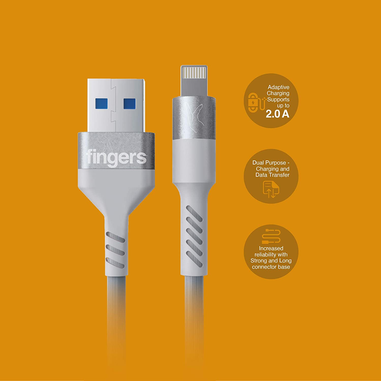 FINGERS FMC-L05 Lightning Mobile Cable with Charging and Data Transfer Support-Cables-dealsplant