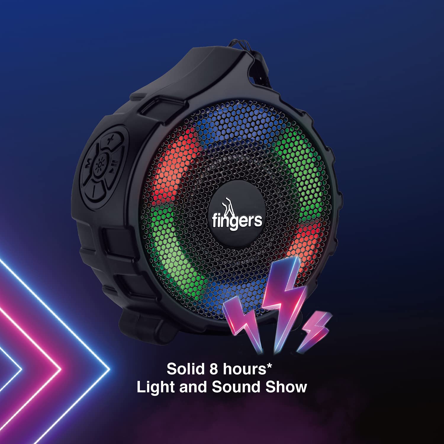 FINGERS RGB-Gem Portable Speaker (RGB Lights with Immersive Sound 8 Hours Playback Bluetooth, FM Radio, USB, MicroSD-Speakers-dealsplant