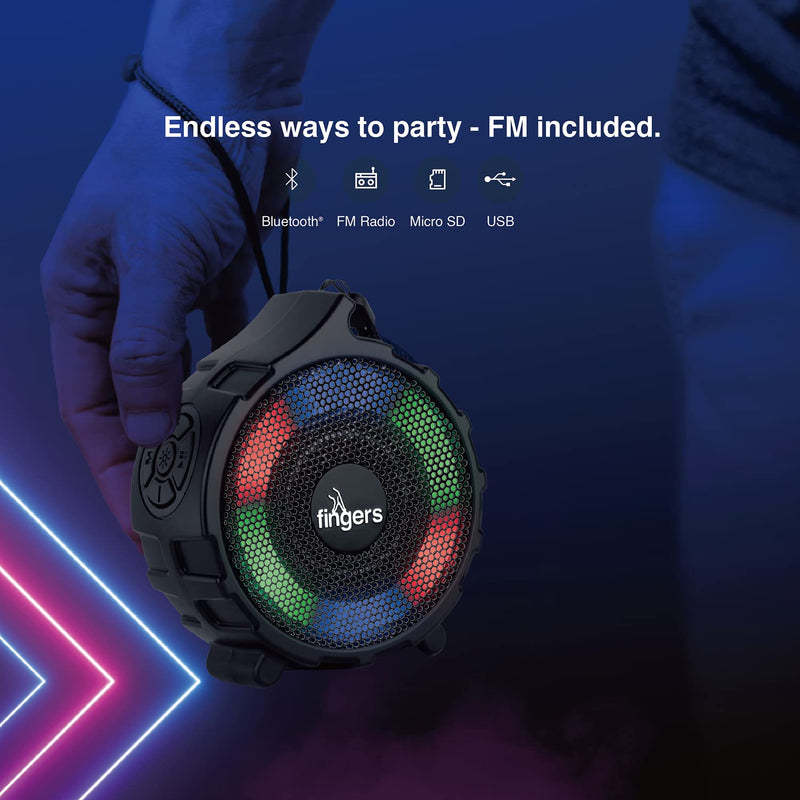 FINGERS RGB-Gem Portable Speaker (RGB Lights with Immersive Sound 8 Hours Playback Bluetooth, FM Radio, USB, MicroSD-Speakers-dealsplant