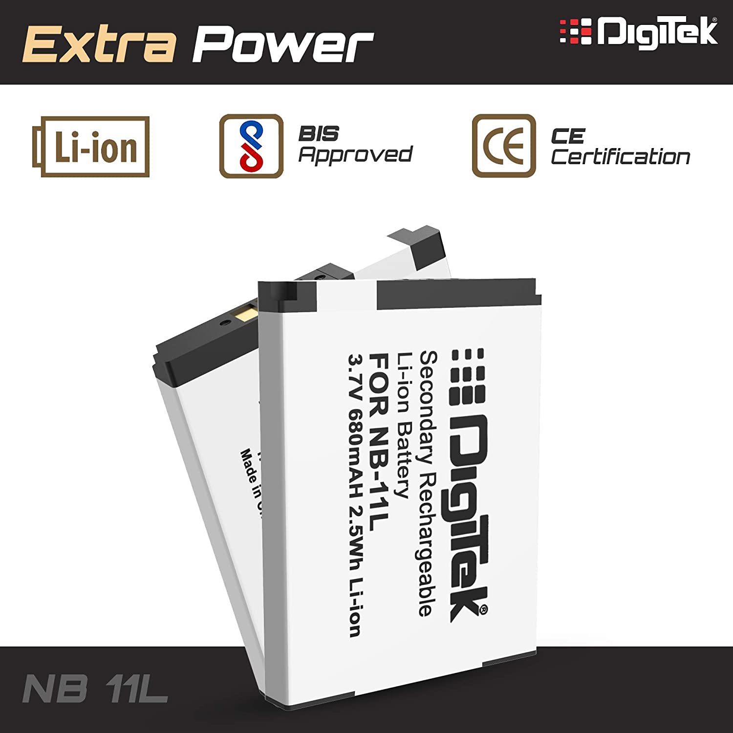 Tyfy NB-11L Lithium-ion Rechargeable Battery for DSLR Camera, Compatibility - IXUS 125HS, 240HS, Powershot A1200, A2200, A2300, A2400, A3200, A3300 is, A3400 is (NB-11L) (6 month warranty)-Camera Battery Chargers-dealsplant