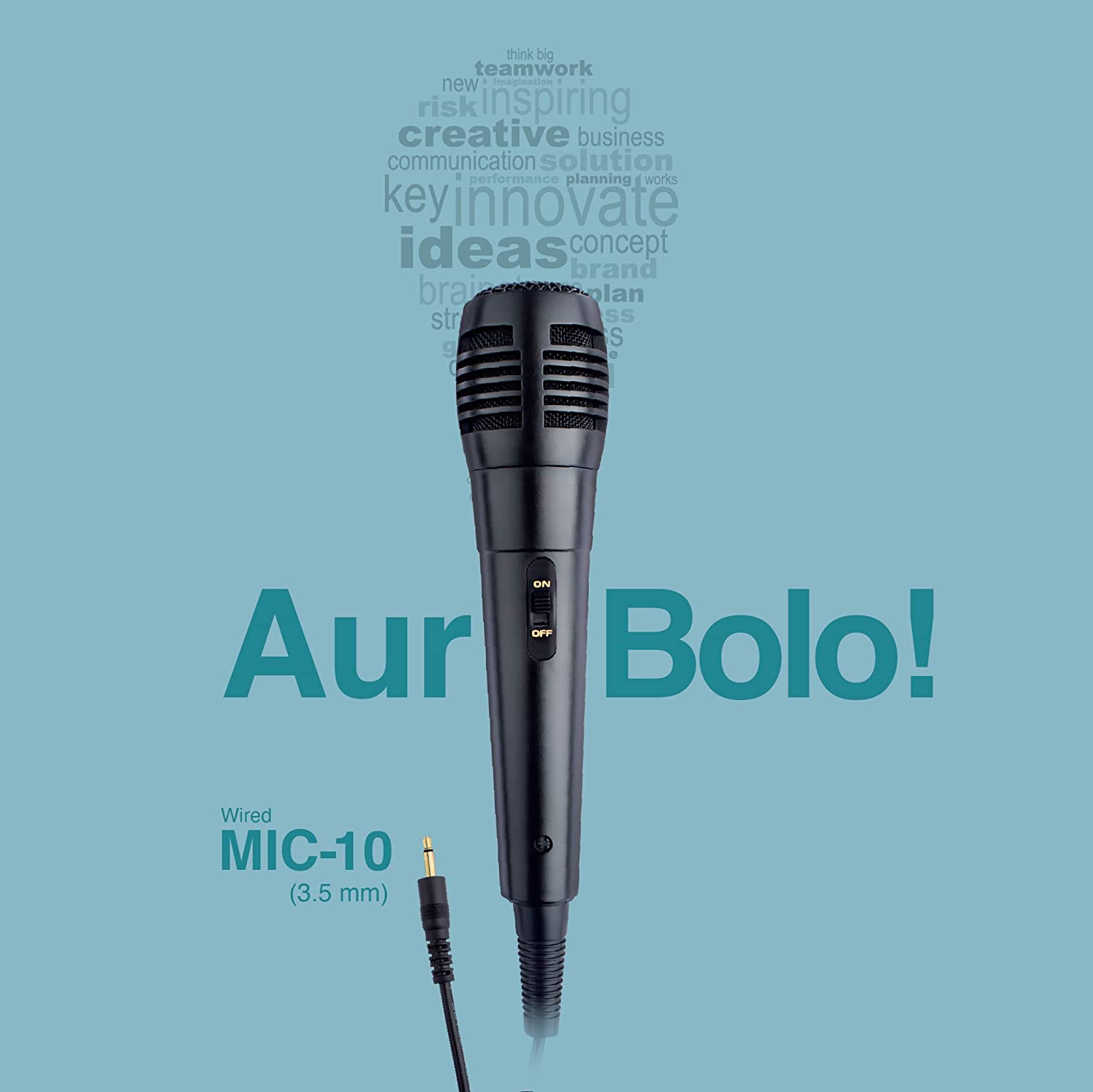 FINGERS Mic-10 Wired Mic with Golden Pin 3.5 mm Connector (3 m Cable length)-Microphones-dealsplant