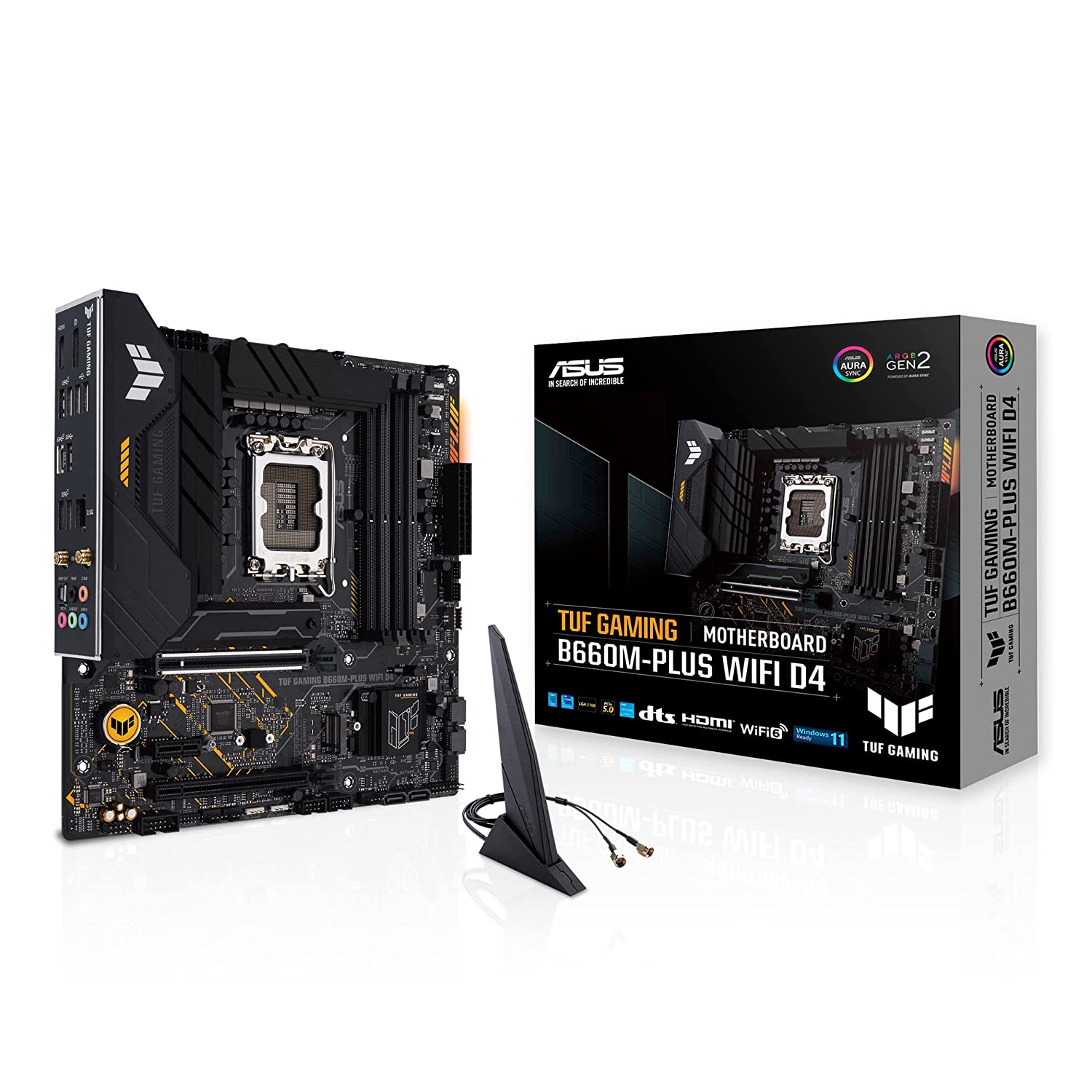Asus TUF Gaming B660M-PLUS WIFI D4 Motherboard support latest 12th Gen Intel CPU's with LGA 1700 socket, Pentium Gold and Celeron Processors-Motherboard-dealsplant