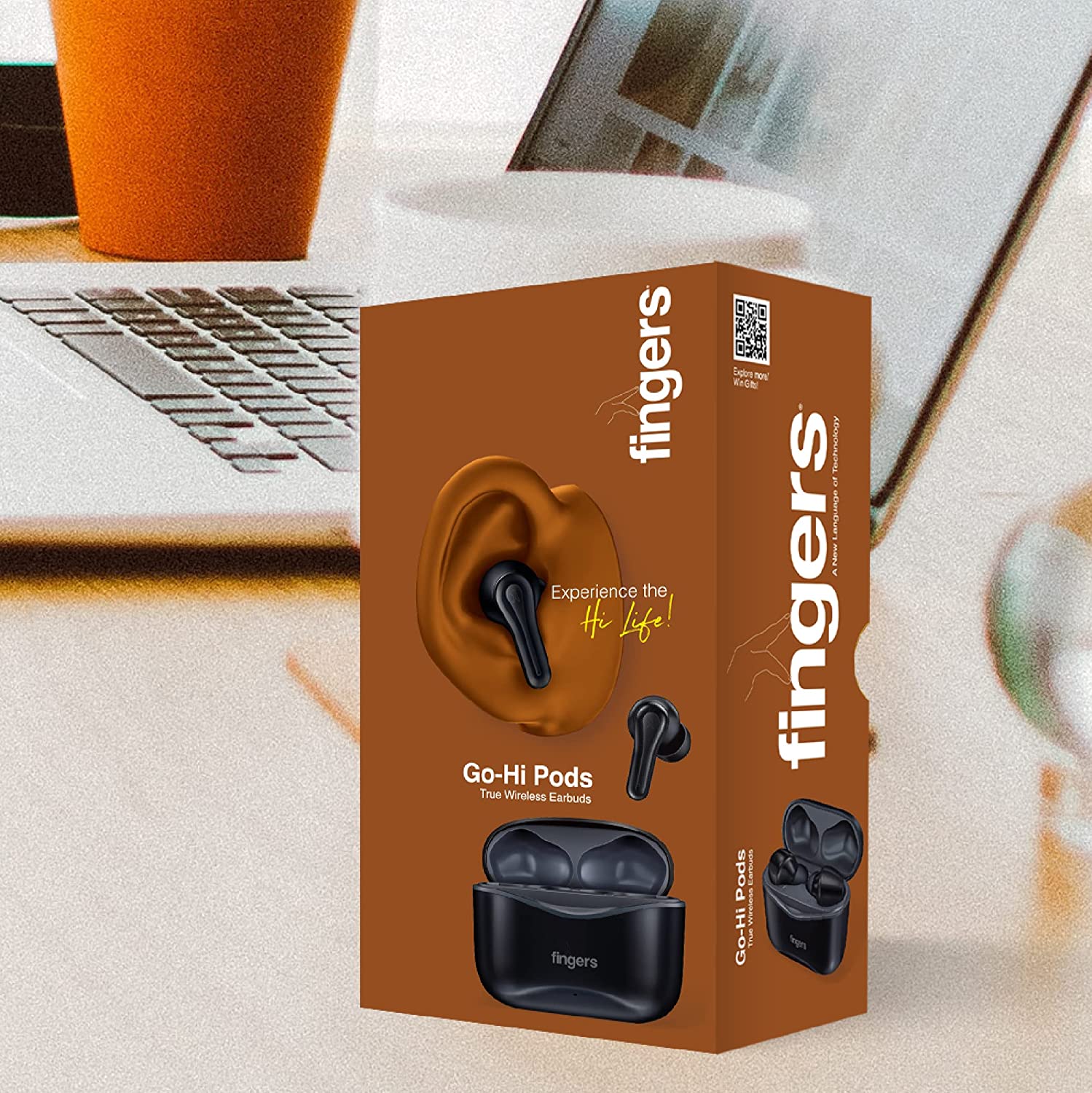 FINGERS Go-Hi Pods - True Wireless Earbuds (Incredible 28 Hours Playback, Hi-Speed Charging, Surround Noise Cancellation, Smart Touch Controls, Sweat Resistant)-Earbuds-dealsplant