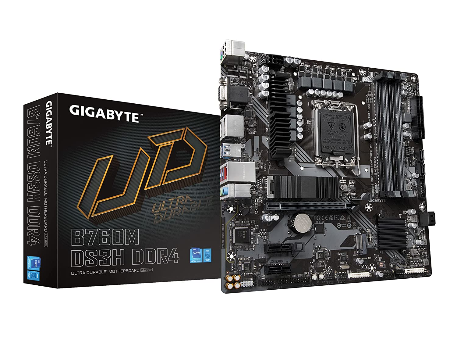 Gigabyte B760M DS3H AX DDR4 (Wi-Fi) Motherboard Intel LGA 1700 Socket: Supports 13th and 12th Gen Intel Core Series Processors-Motherboard-dealsplant