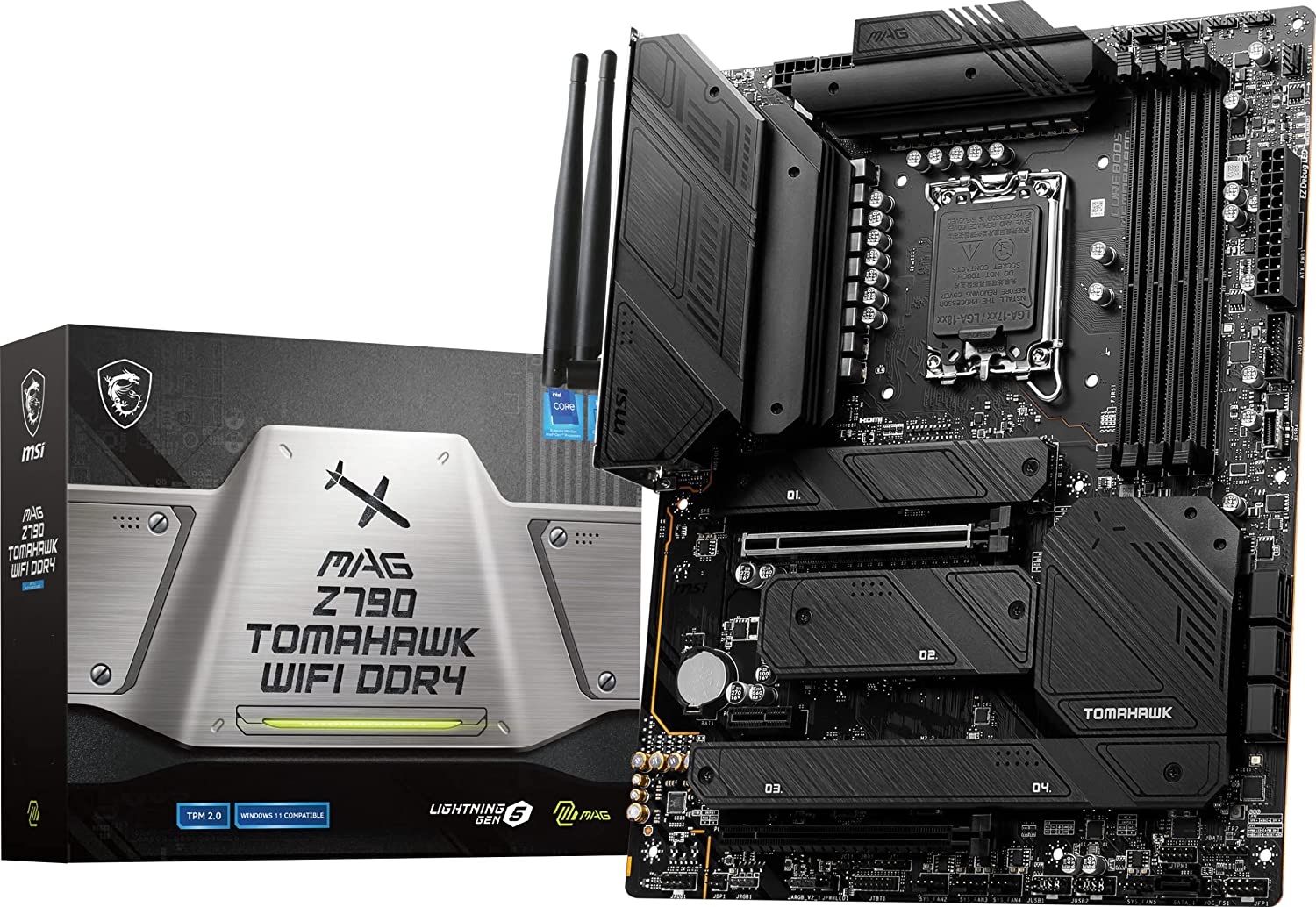 MSI MAG Z790 Tomahawk WIFI DDR4 Motherboard Supports 12th/13th Gen Intel Core, Pentium Gold, and Celeron Processors-Motherboard-dealsplant