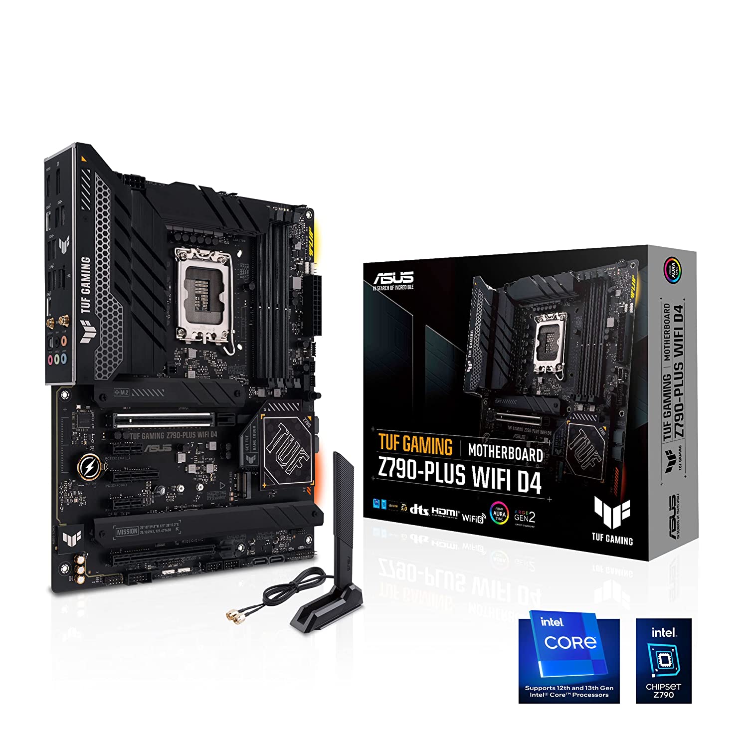 Asus TUF Gaming Z790 Plus WIFI D4 Motherboard with 16+1 Drmos Power Stages, Pcie 5.0, Ddr4 Ram Support, Four M.2 Slots, USB 3.2 Gen 2X2 Type-C, & Aura Sync RGB Lighting-Motherboard-dealsplant