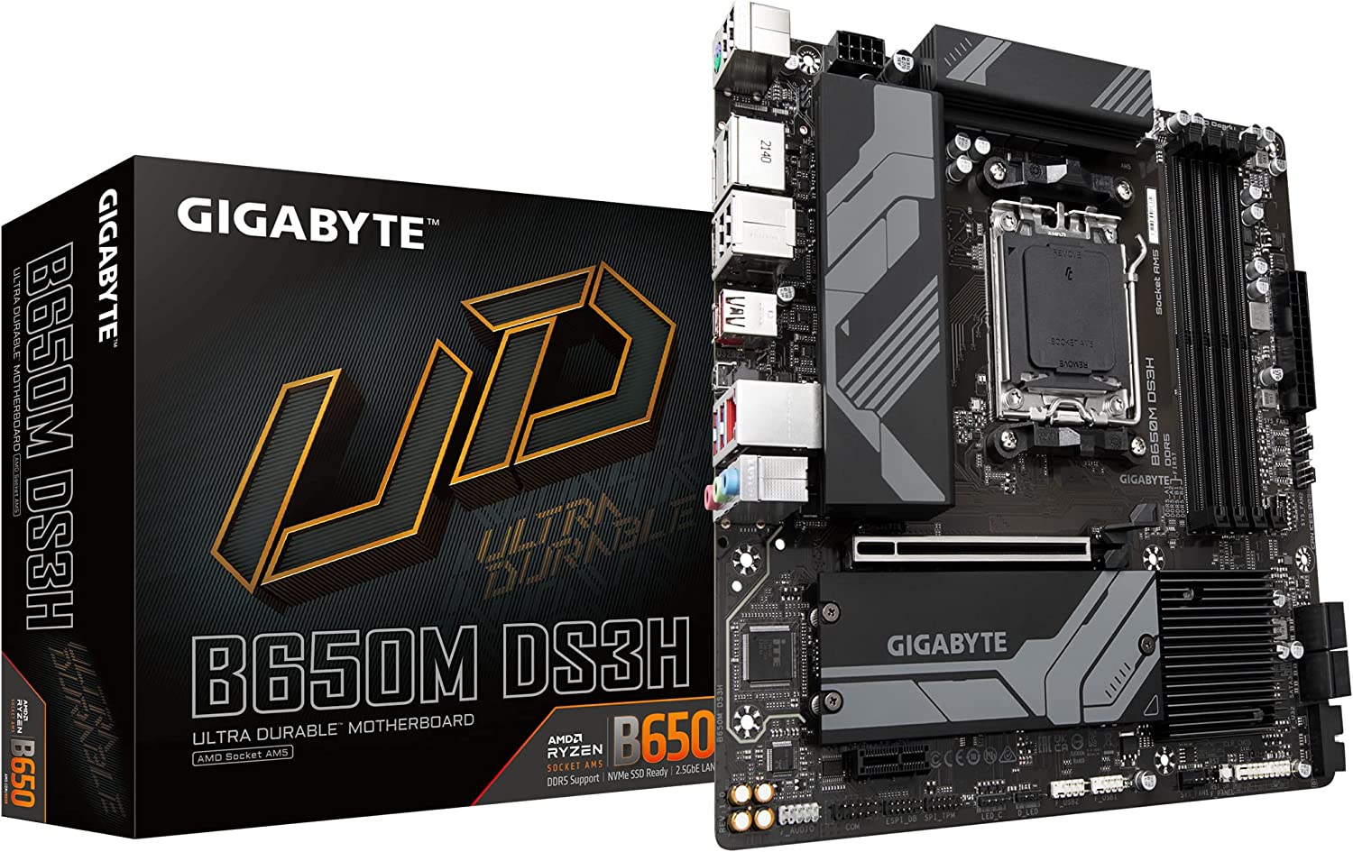 Gigabyte B650M DS3H Motherboard AMD AM5 Socket: Supports AMD Ryzen 7000 Series Processors-Motherboard-dealsplant