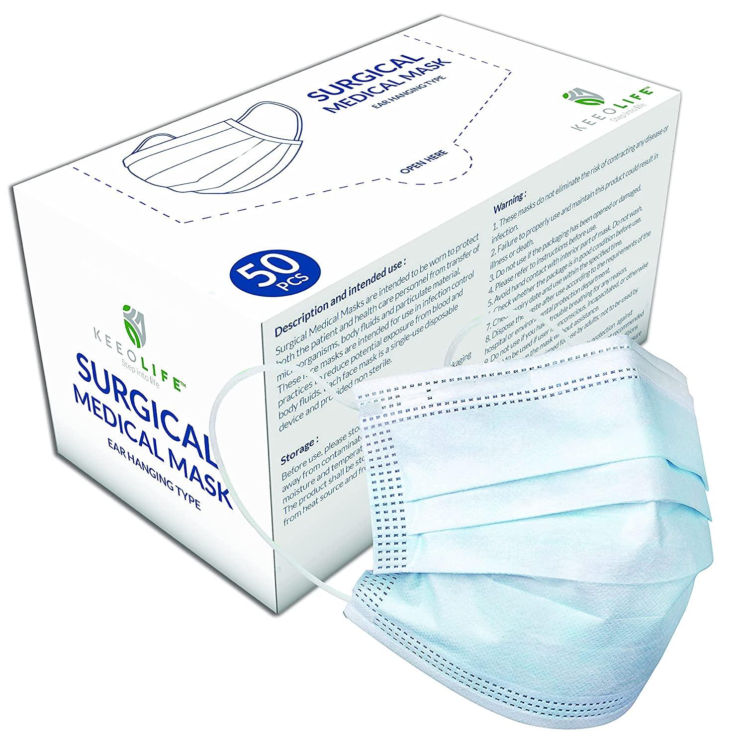 KEEOLIFE 3 Ply Surgical Mask For Kids (Pack of 50)-dealsplant