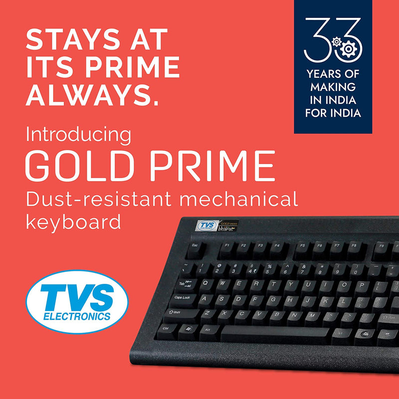 TVS ELECTRONICS Gold Prime USB-A Keyboard (Black)-Keyboards-dealsplant