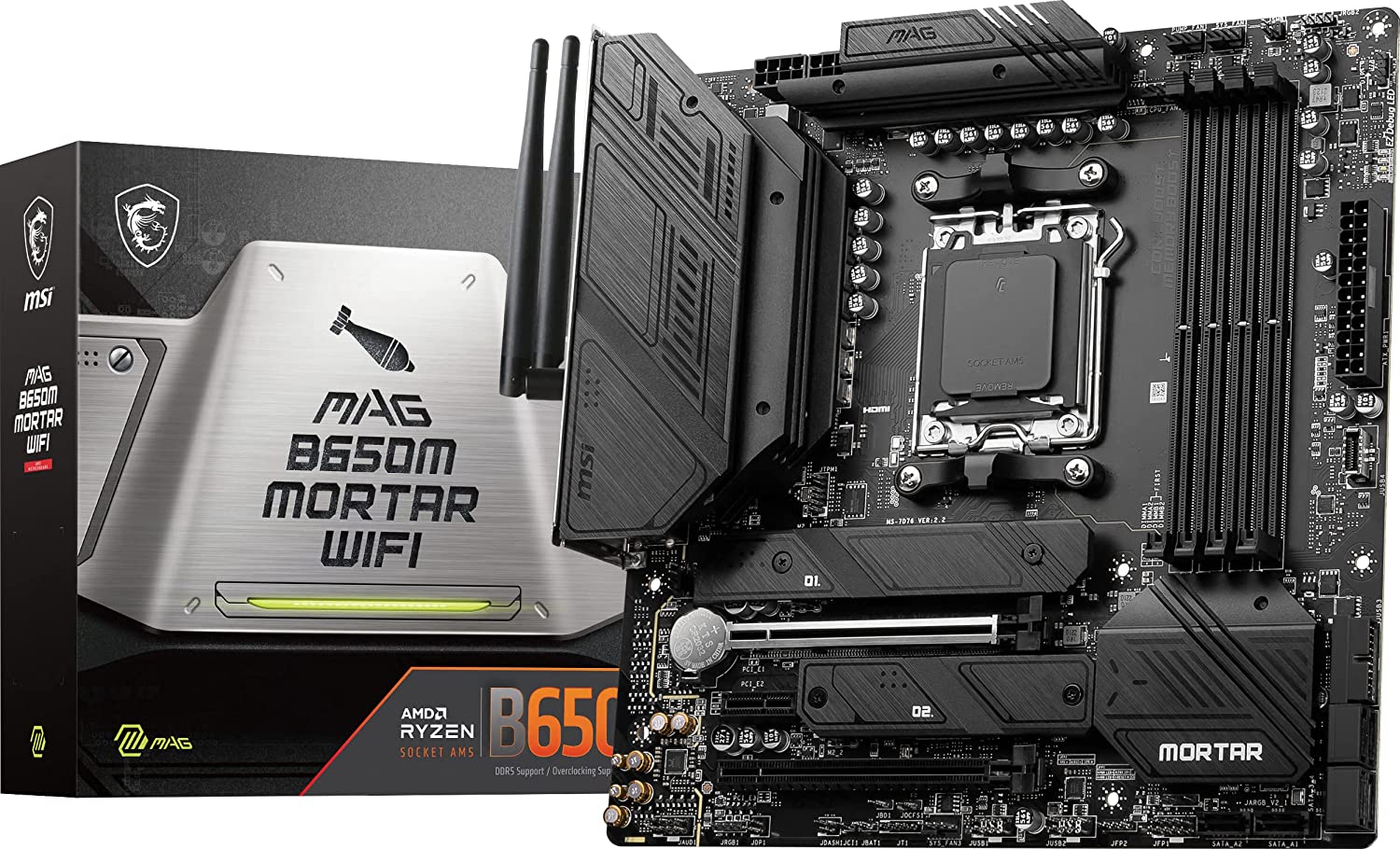 MSI MAG B650M Mortar WIFI Motherboard Supports AMD Ryzen 7000 Series Desktop Processors-Motherboard-dealsplant