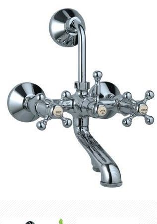 Jaquar Queen’s Wall Mixer QQT-7273UPR with Provision For Overhead Shower with 115mm Long Bend Pipe On Upper Side, Connecting Legs & Wall Flanges-Wall Mixer-dealsplant