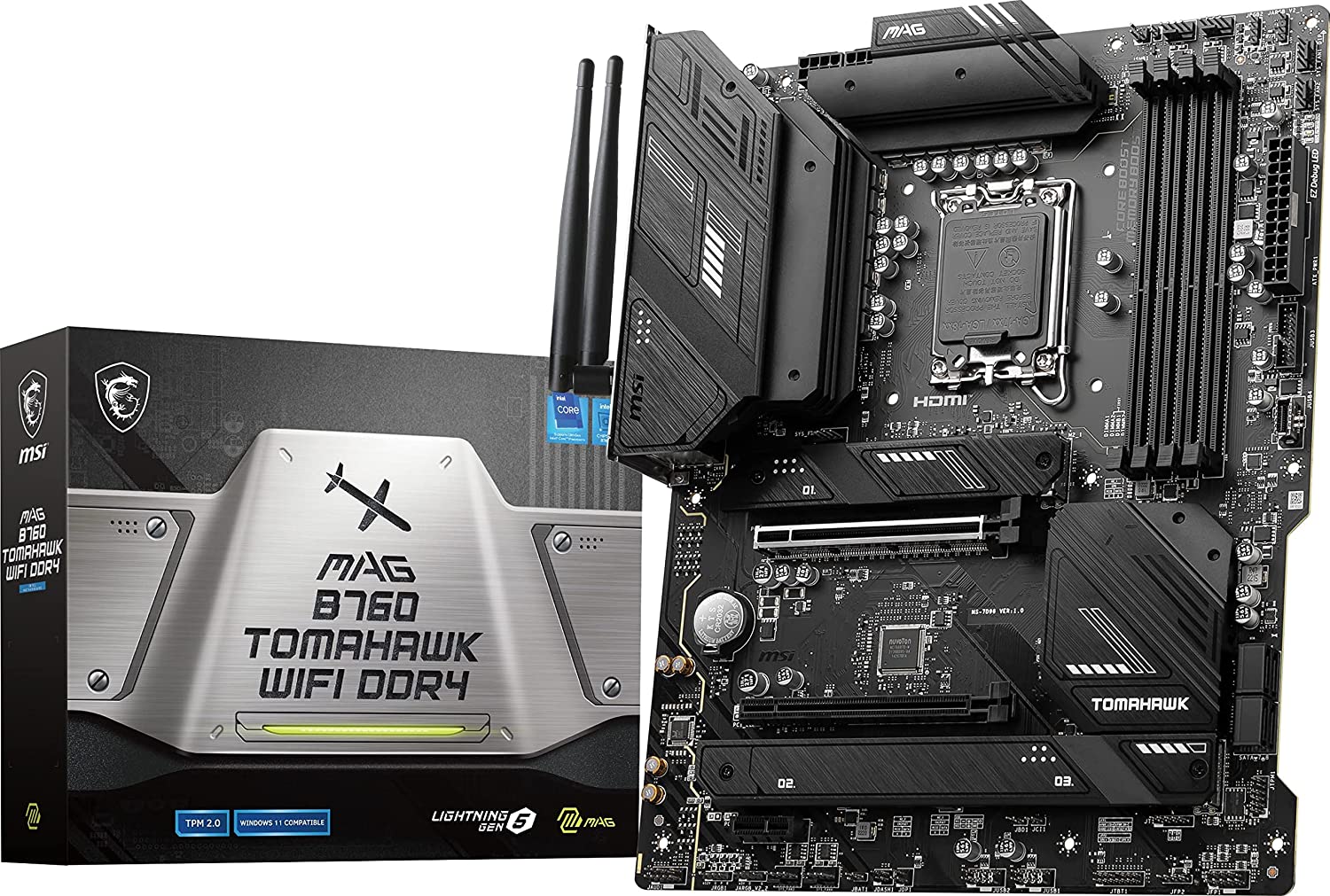 MSI MAG B760 Tomahawk WIFI Motherboard Supports 12th/13th Gen Intel Core, Pentium Gold, and Celeron Processors-Motherboard-dealsplant