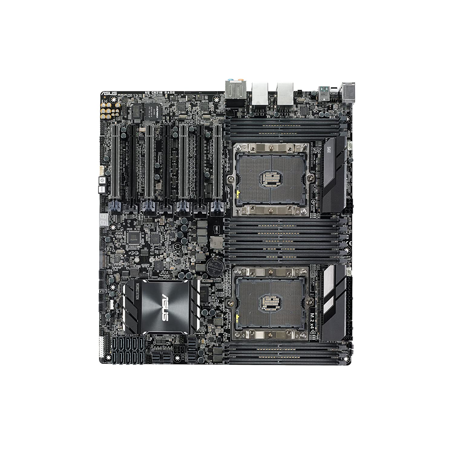 Asus WS C621E Sage Workstation Motherboard up to 4-way Multi-graphics and total of 12 Dimm slots for hardware-intensive programs to run at brisk pace-Motherboard-dealsplant