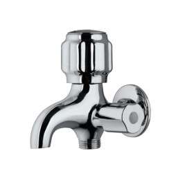Essco Delux Two Way Bib Cock Faucet DLX-CHR-512ANKN with Wall Flange-Bib Cock-dealsplant