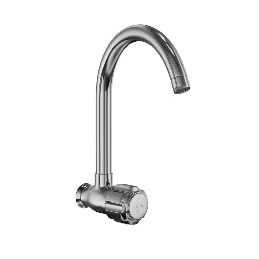 Essco Delux Sink Cock with Swinging Pipe Spout DLX-CHR-522S (Wall Mounted Model)-Sink Cock-dealsplant
