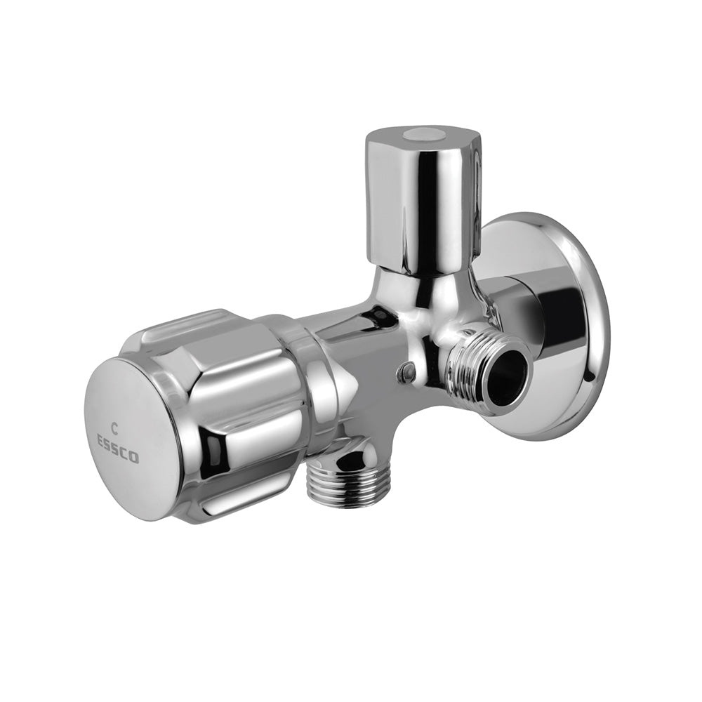 Essco Delux 2-Way Angle Valve with Wall Flange DLX-CHR-526AFKN-2-Way Angle Valve-dealsplant