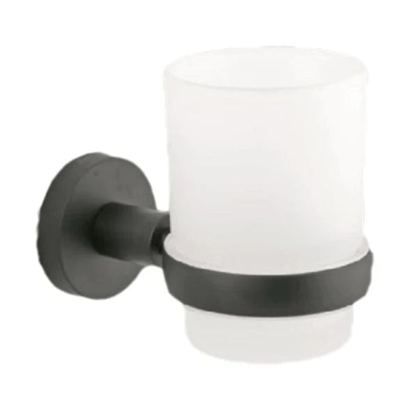 Parryware Tumbler Holder with Glass Shiny Black T5904A5-TUMBLER HOLDER-dealsplant
