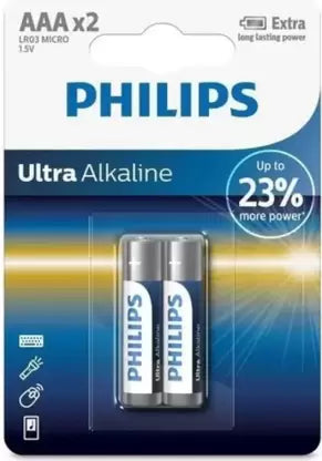 PHILIPS AAA Ultra Alkaline 12 Packs Set Battery (Pack of 12)-Batteries-dealsplant