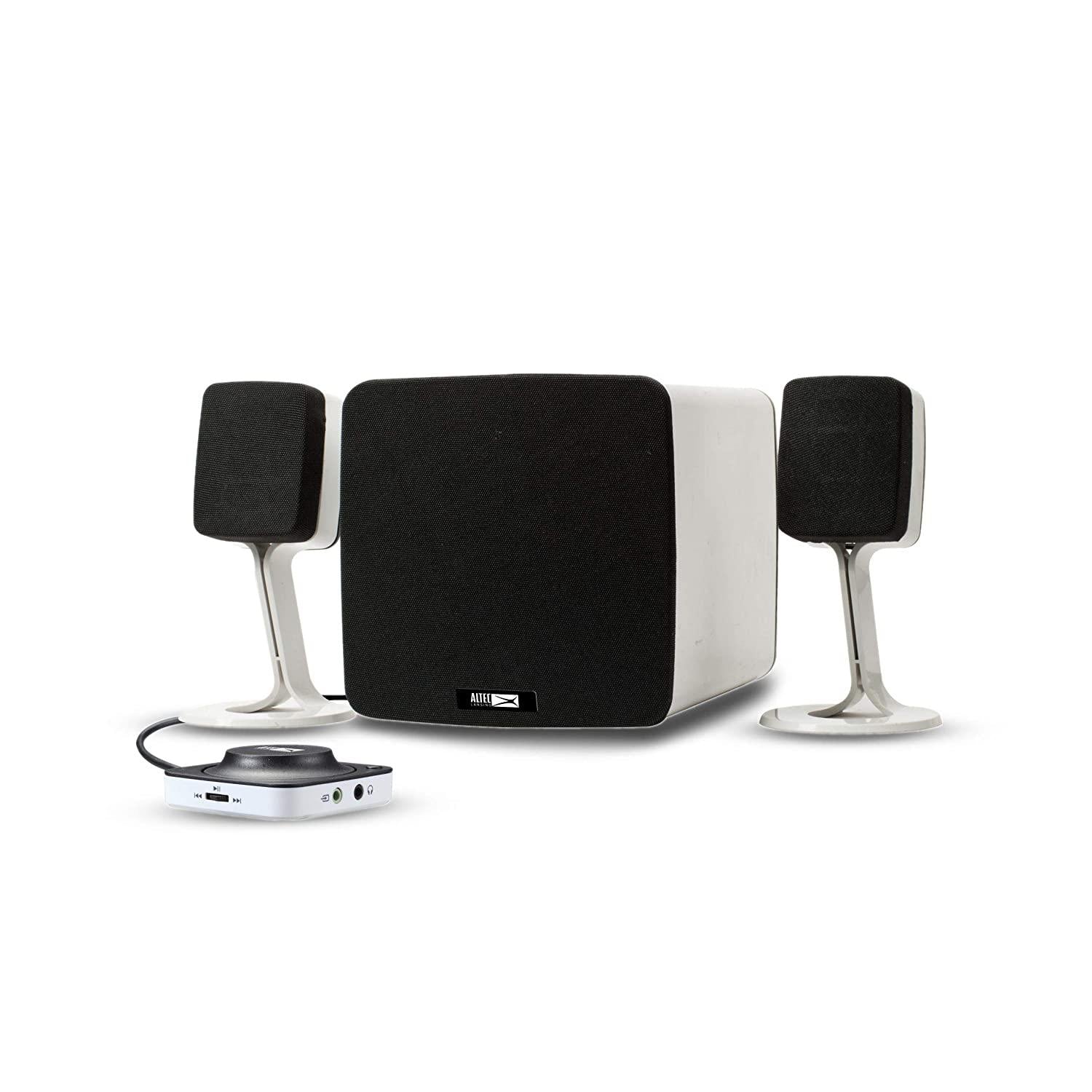 Altec Lansing AL-2.1-0.2 38 W Multimedia Bluetooth Home Theatre Speaker System with Multiple Features USB Port,FM Radio & Remote Control (White, 2.1 Channel)-2.1 Speaker-dealsplant