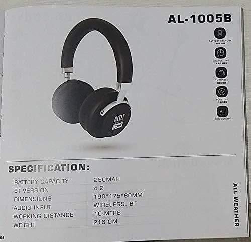 Altec Lansing AL-1005B Blue Tooth Wireless Headphones-Bluetooth Ear phone-dealsplant