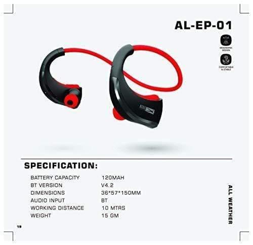 Altec Lansing AL-EP-01 in-Ear Neckband Wireless Bluetooth Earphones with Voice Assistance & Built-in Mic - Black-Earphone-dealsplant