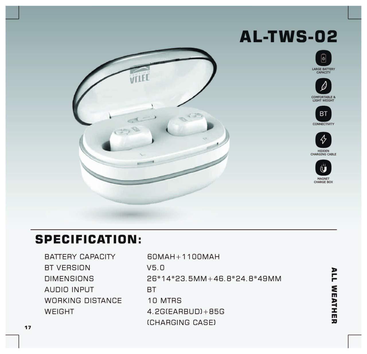 Altec Lansing AL-TWS-02 in-Ear Wireless Bluetooth Earphone - White-Wireless Bluetooth Headphones-dealsplant