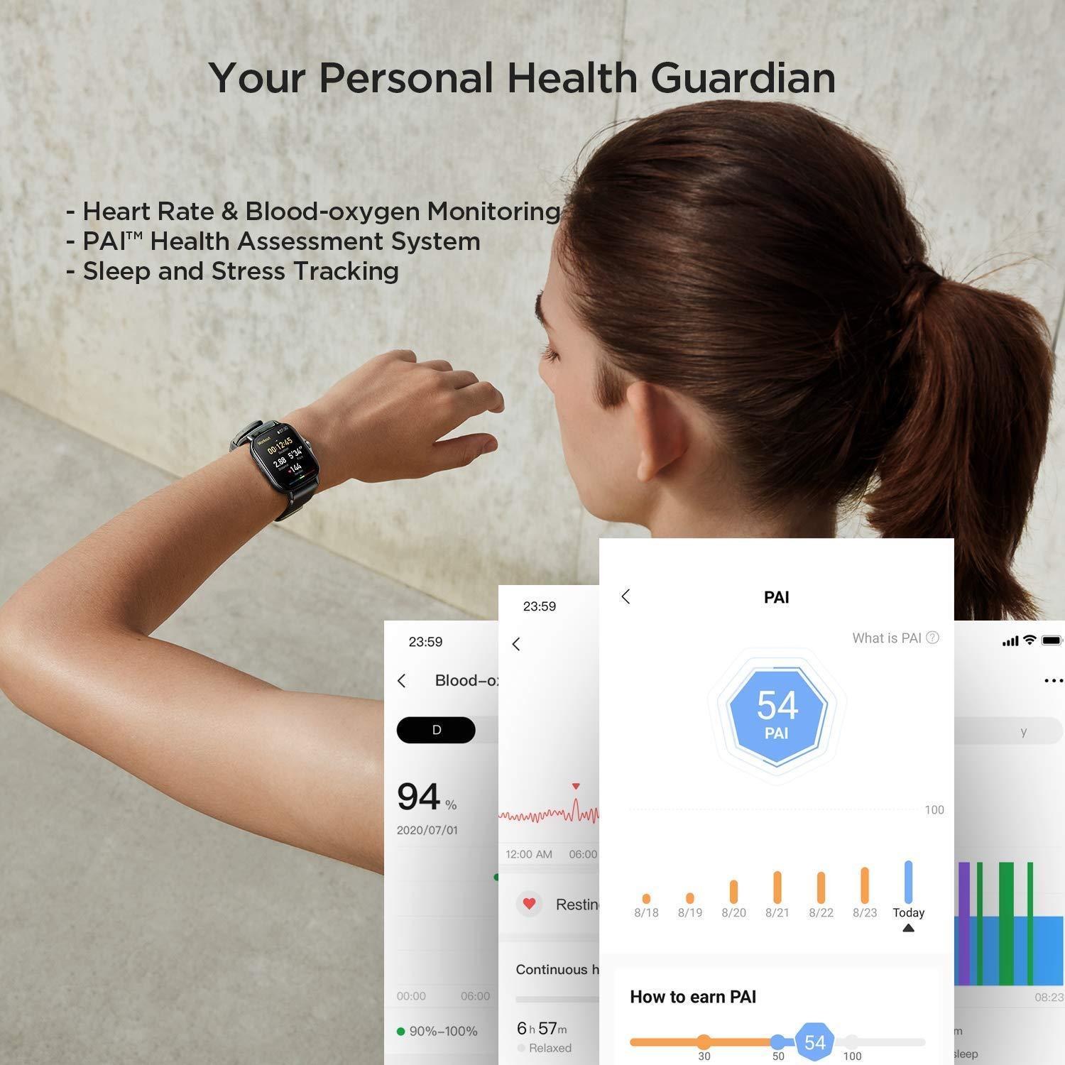 Amazfit GTS 2 Smart Watch, 1.65 inch (4.2 cm) AMOLED Display, Built-in Amazon Alexa, Built-in GPS, SpO2 & Stress Monitor, Bluetooth Phone Calls, 3GB Music Storage, 90 Sports Modes-Smart Watch-dealsplant