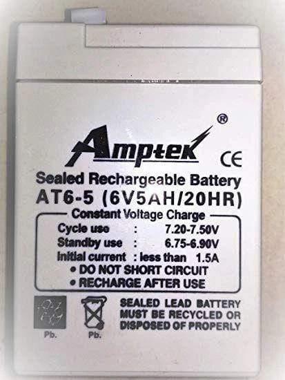 Amptek 6V 5Ah Rechargeable Battery-Rechargeable Batteries-dealsplant