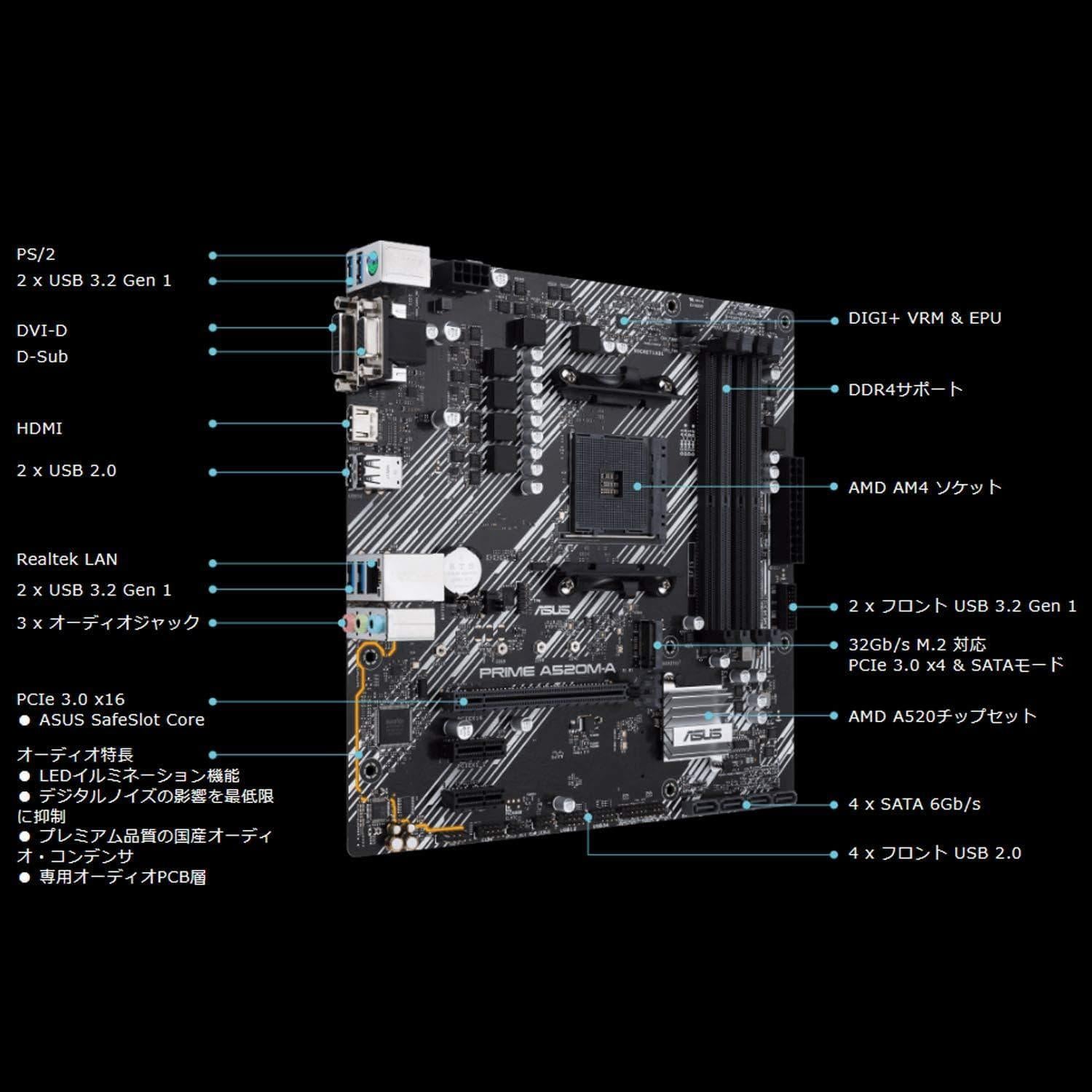 ASUS Prime A520M-A AMD AM4 Micro-ATX Motherboard-Mother Boards-dealsplant