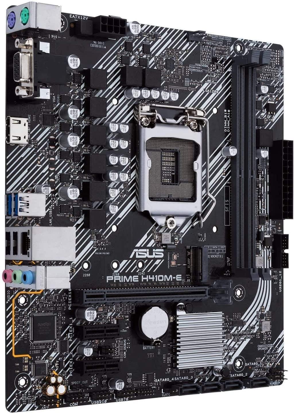 ASUS Prime H410M-E LGA1200 (Intel 10th Gen) Micro-ATX Motherboard (M.2 Support, HDMI, D-Sub, USB 3.2 Gen 1, COM Header, TPM Header, 4K@60Hz)-Mother Boards-dealsplant