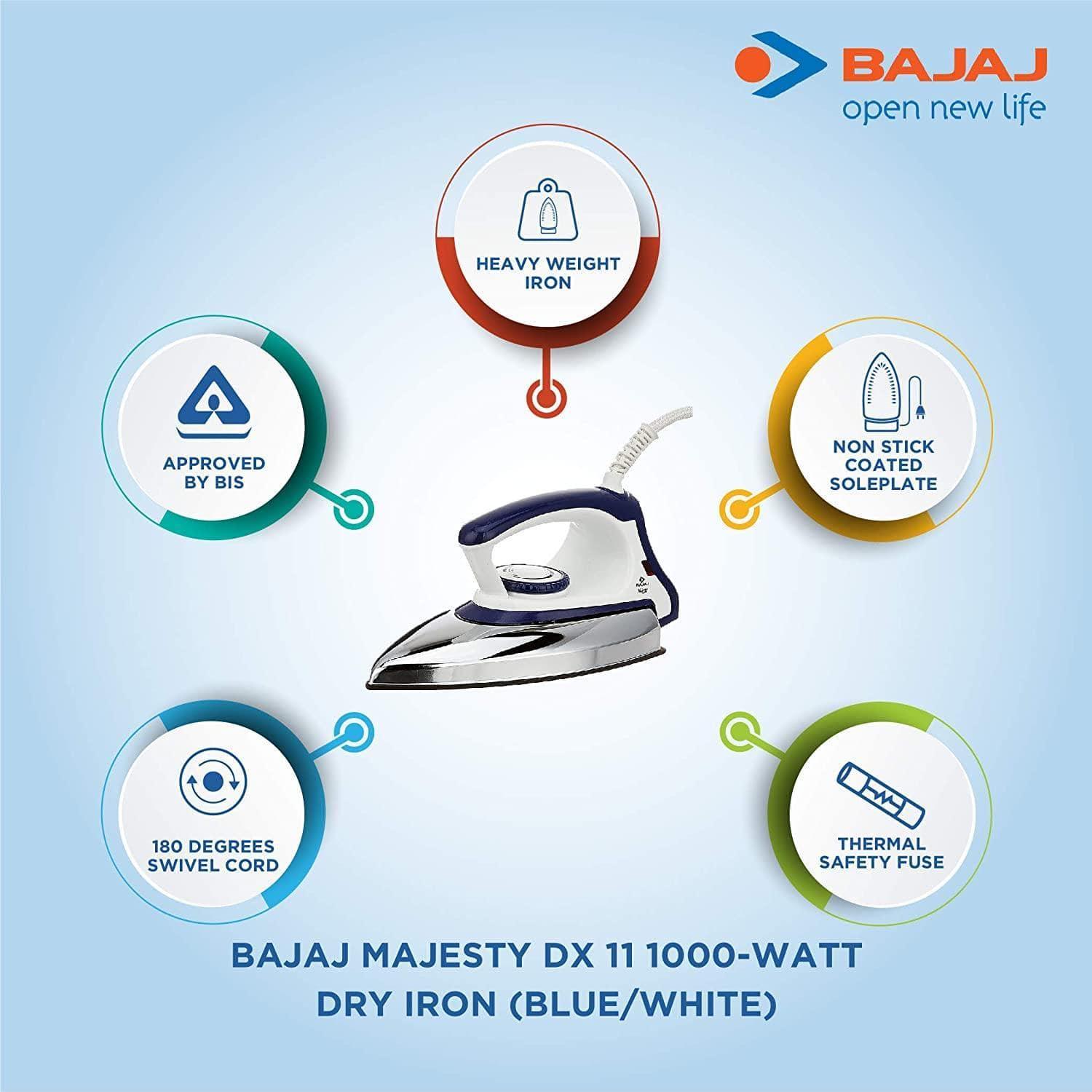 Bajaj DX 7 1000-Watt Dry Iron-Home & Kitchen Appliances-dealsplant