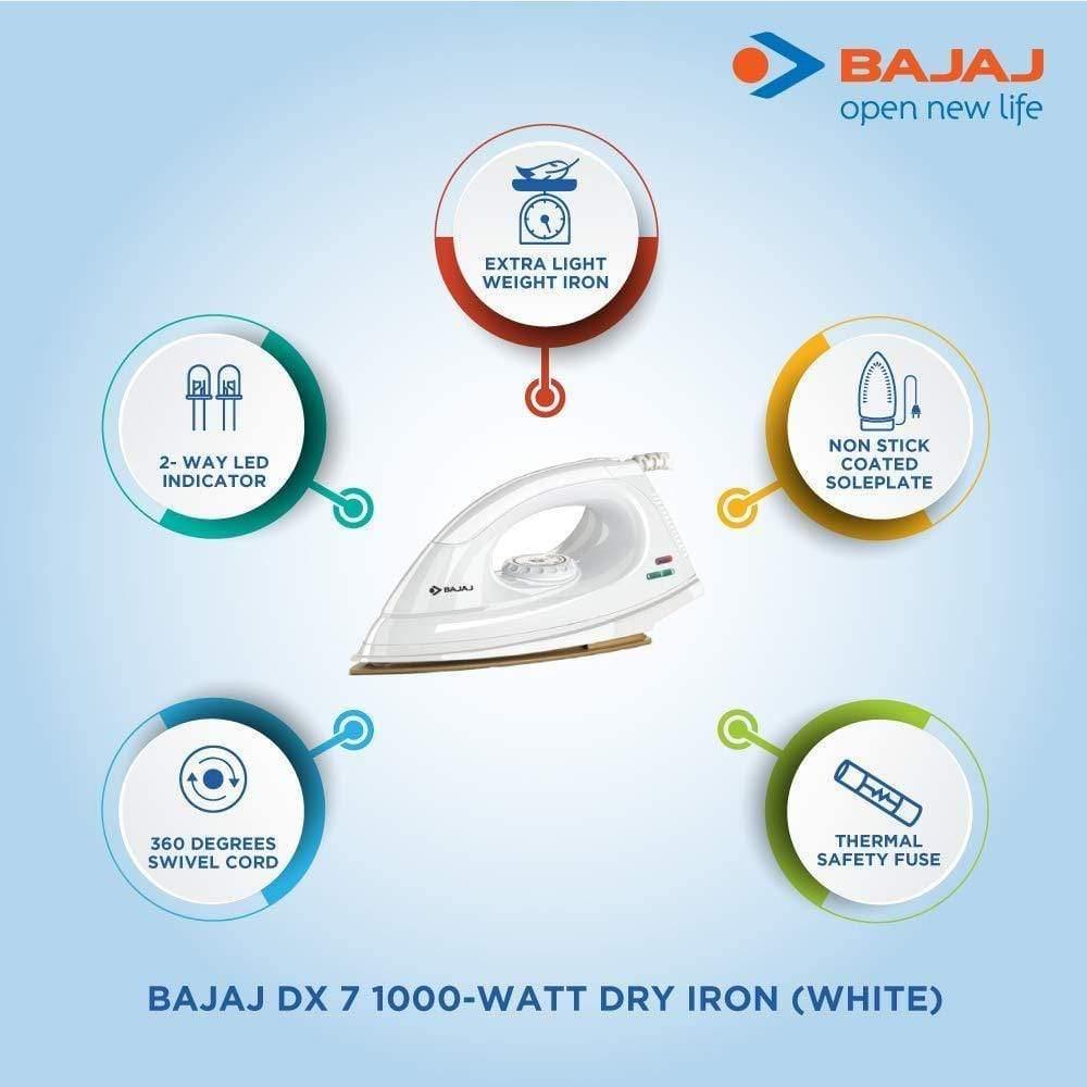 Bajaj DX 7 1000-Watt Dry Iron-Home & Kitchen Appliances-dealsplant