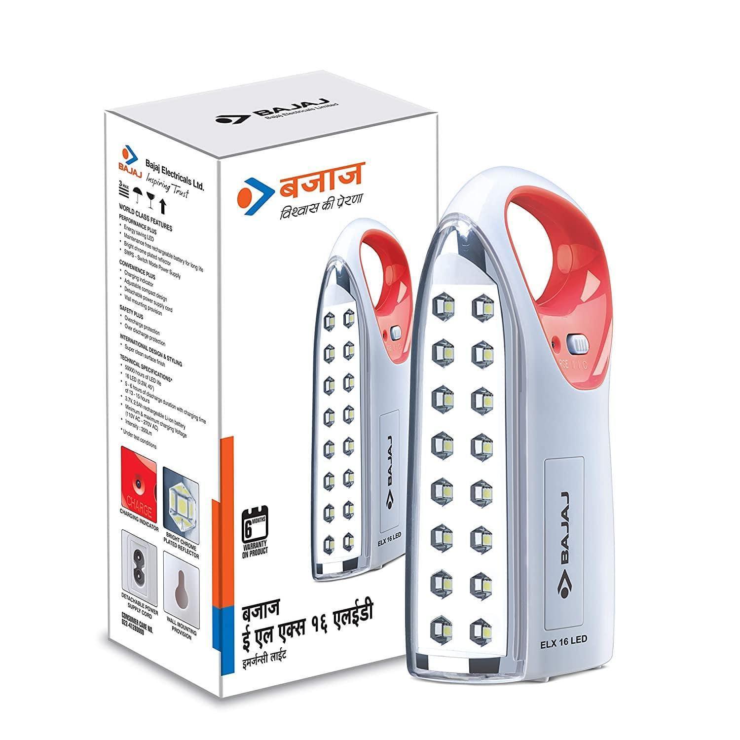Bajaj ELX 16 LED RED Emergency Light (Red)-Home & Kitchen Appliances-dealsplant