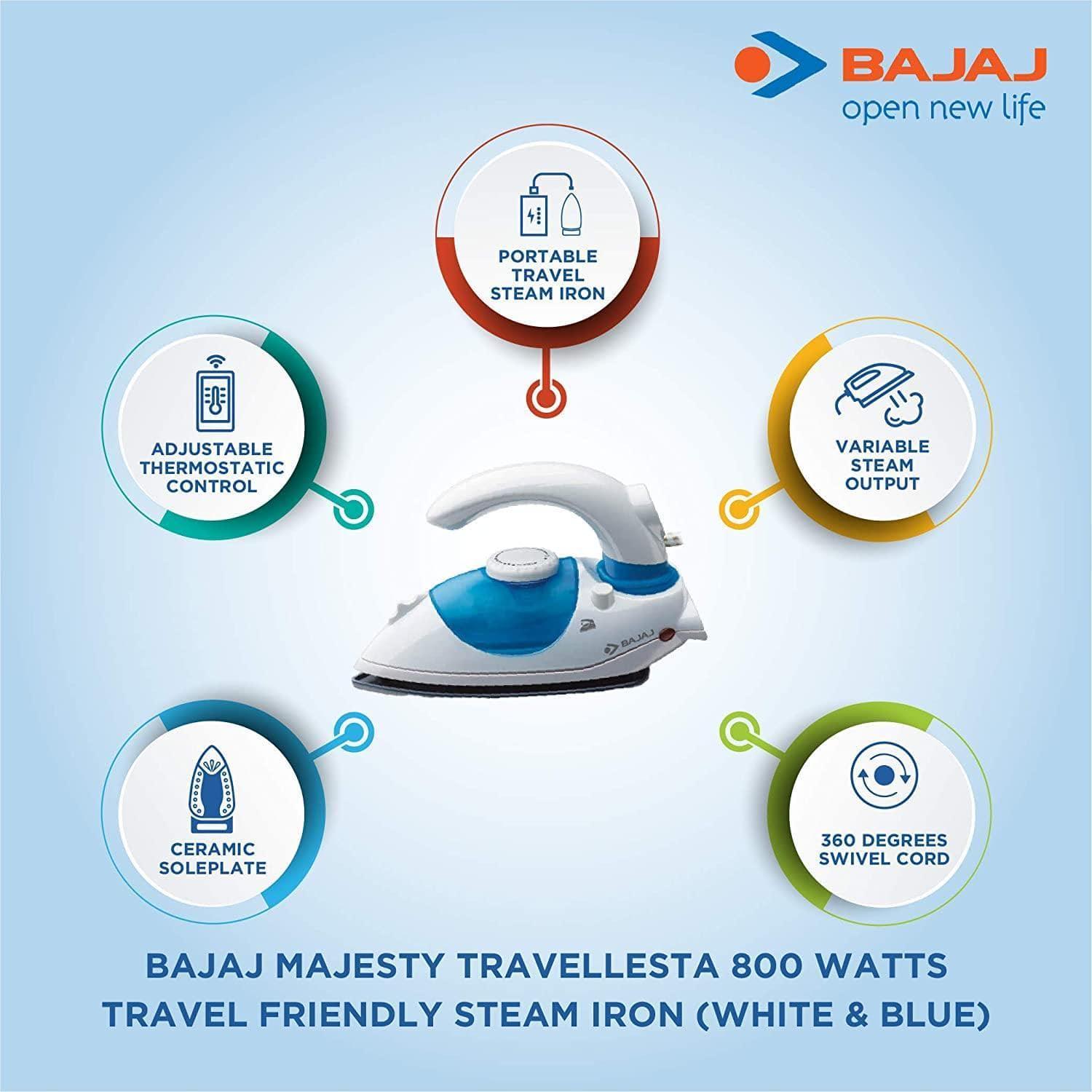 Bajaj Majesty Travellesta 800 Watts Travel Friendly Steam Iron box-Home & Kitchen Appliances-dealsplant