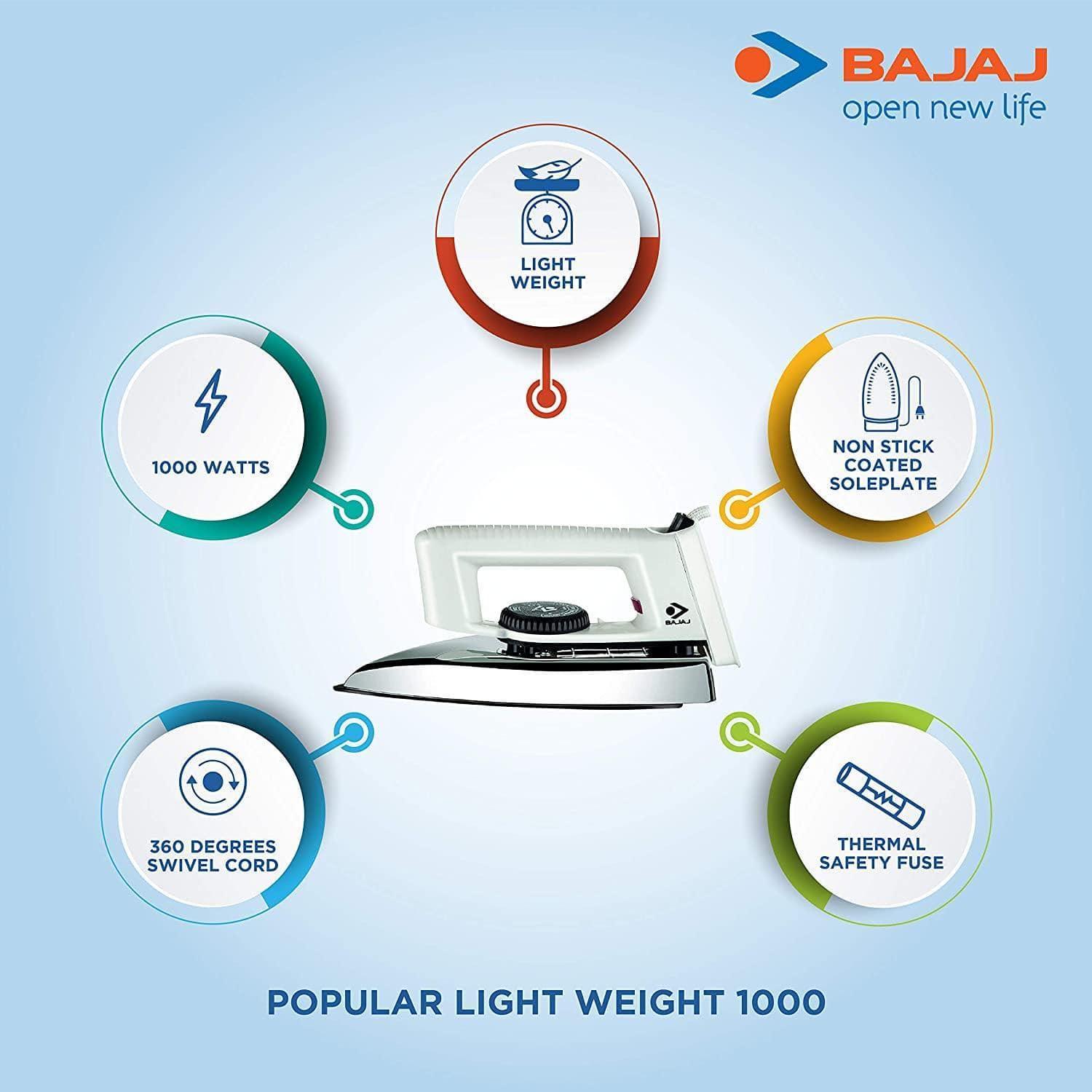 Bajaj Popular Light Weight Dry Iron-Home & Kitchen Appliances-dealsplant