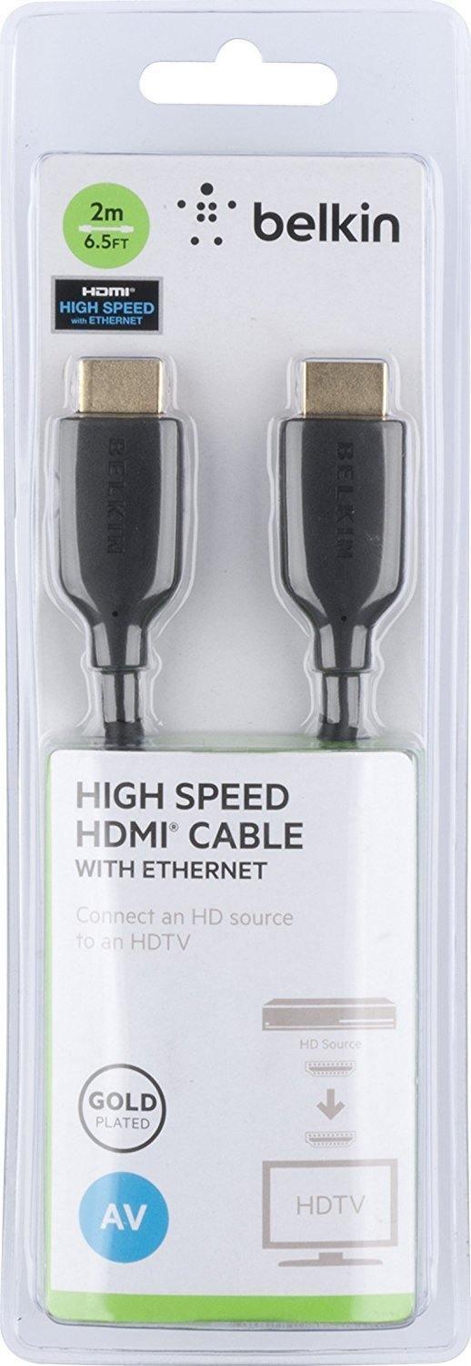 Belkin High Speed HDMI Cable Supports Ethernet 4K Gold Plated Audio Return Channel 2 meter-Cables-dealsplant