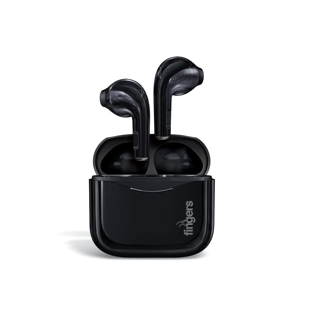 FINGERS BlackBeats Wireless Earbuds [18 Hours Playback | Built-in Mic with SNC™ (Surround Noise Cancellation) Technology | Sweat Proof | Smart Touch Controls]-ear buds-dealsplant