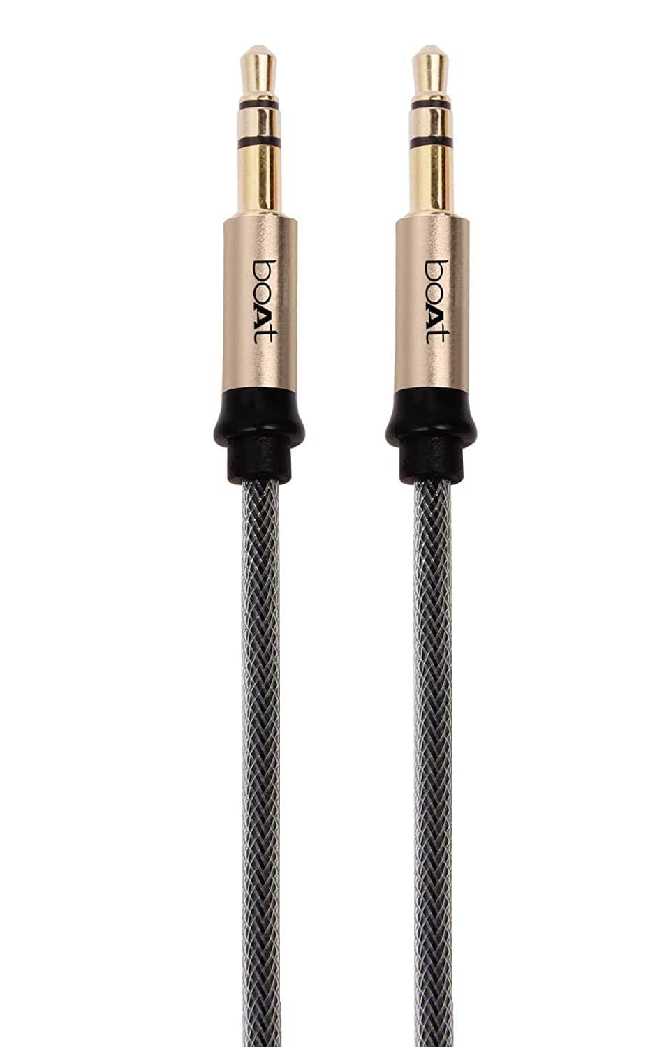boAt 3.5mm Male to Male Gold Plated Connectors, Metallic Aux Audio Cable-aux cable-dealsplant