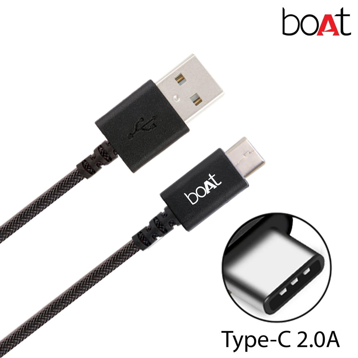 boAt A400 USB Type-C to USB-A 2.0 Male Data Cable, 2 Meter-c to USB a-dealsplant