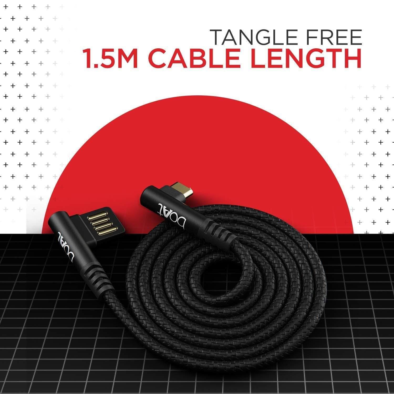 boAt A 350 Type C Cable 1.5m (Black)-C-toC type Cable-dealsplant
