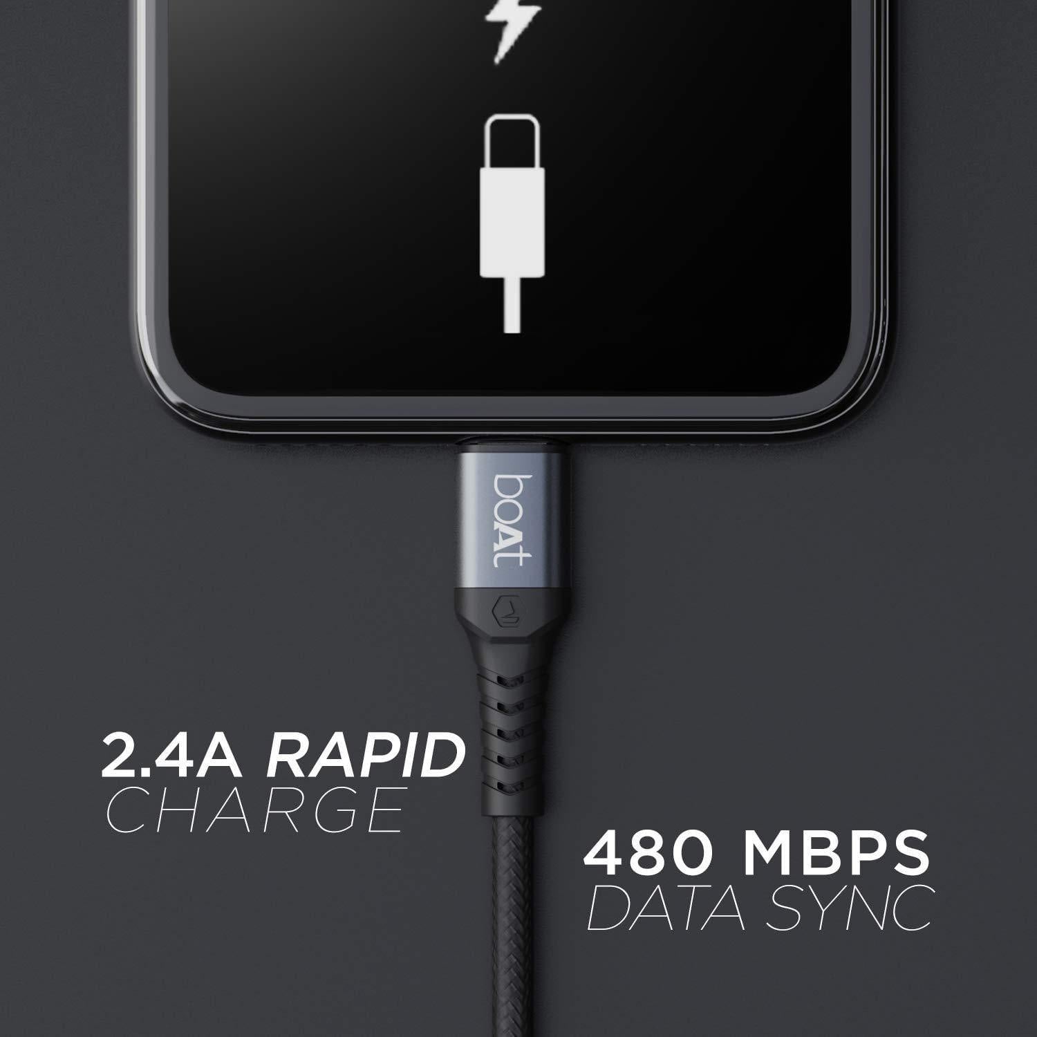 boAt LTG 500 Apple 2Mtr Data Cable-Datacable-dealsplant