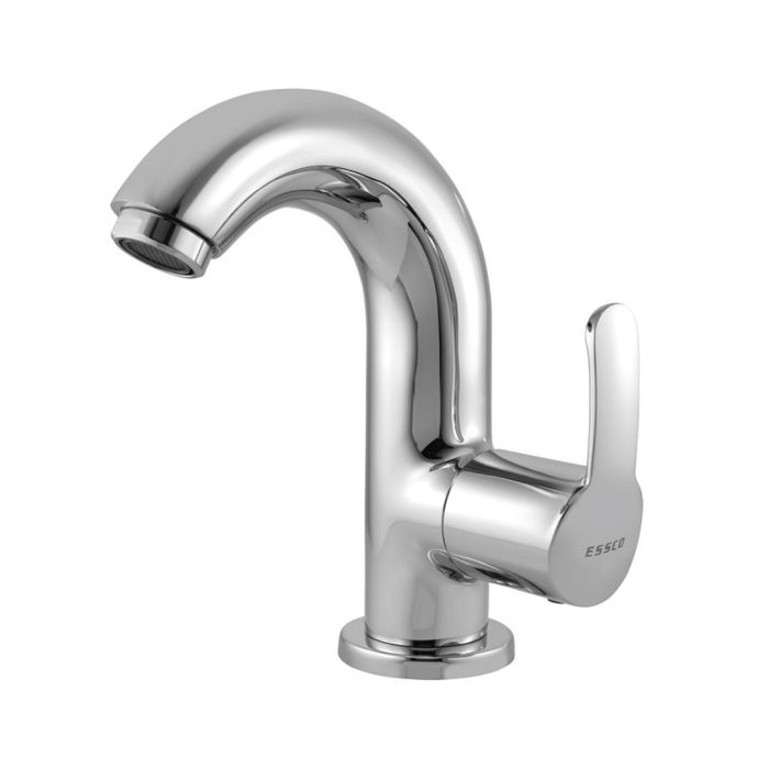 Essco Cosmo Table Mounted Regular Basin Faucet Swan Neck Tap With Right Hand Operating Cosmo COS-CHR-103127 - Chrome-Swan Neck Tap-dealsplant