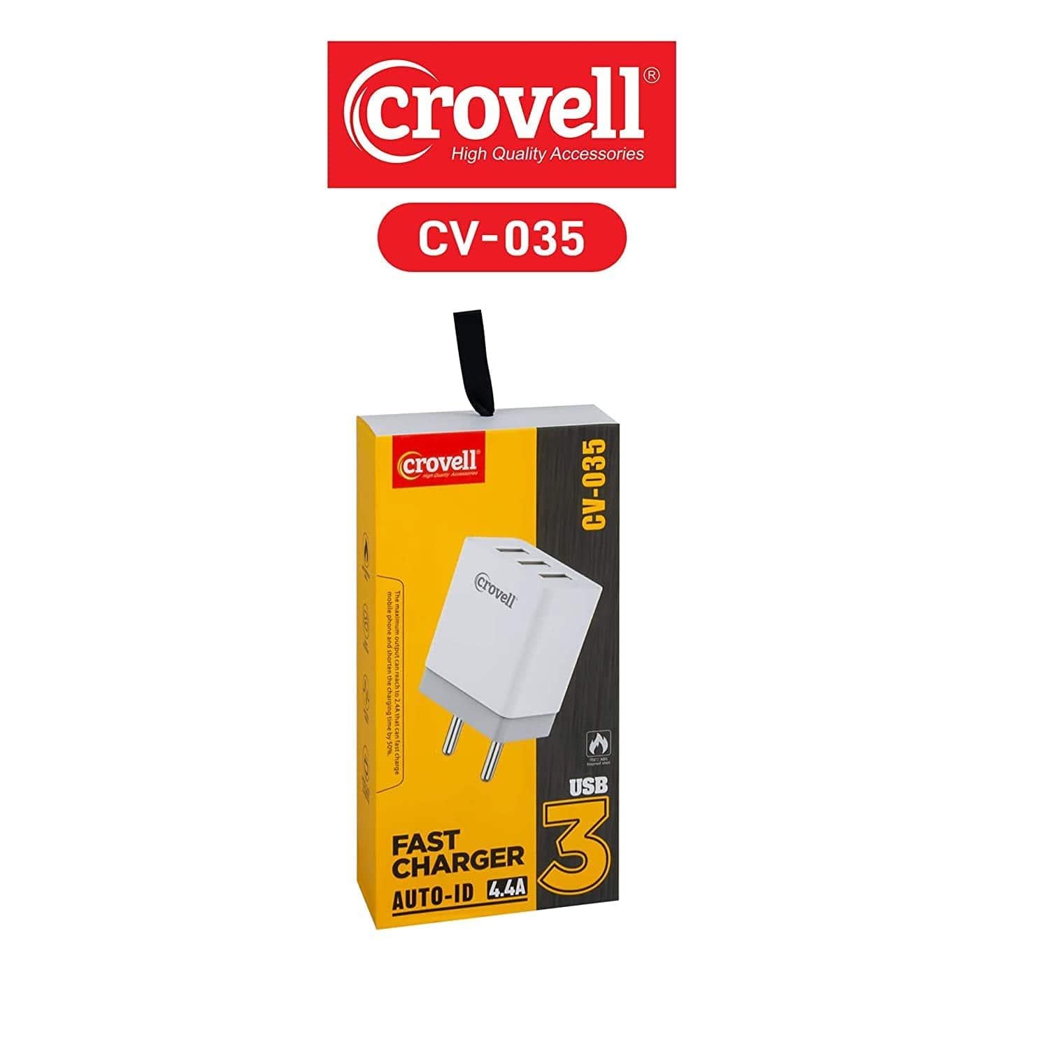 Crovell CV-035 Three USB Port Smart 4.4 A Fast Multiport Mobile Charger-Chargers-dealsplant