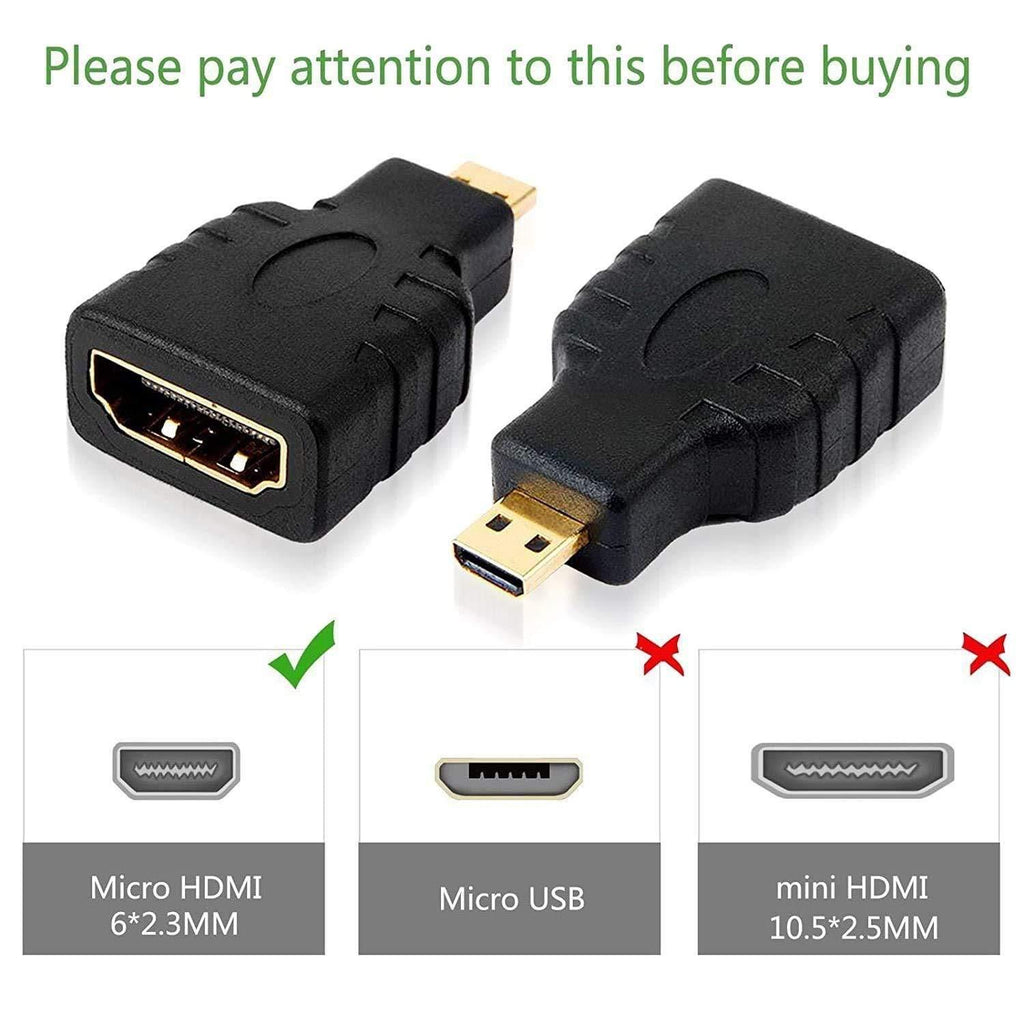 Dealsplant Micro HDMI Adapter, HDMI Female (Type-A) to Micro HDMI Male