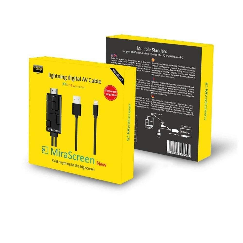 MiraScreen LD10 For Apple iPhone to HDMI HDTV 1080P Adapter AV Cable A